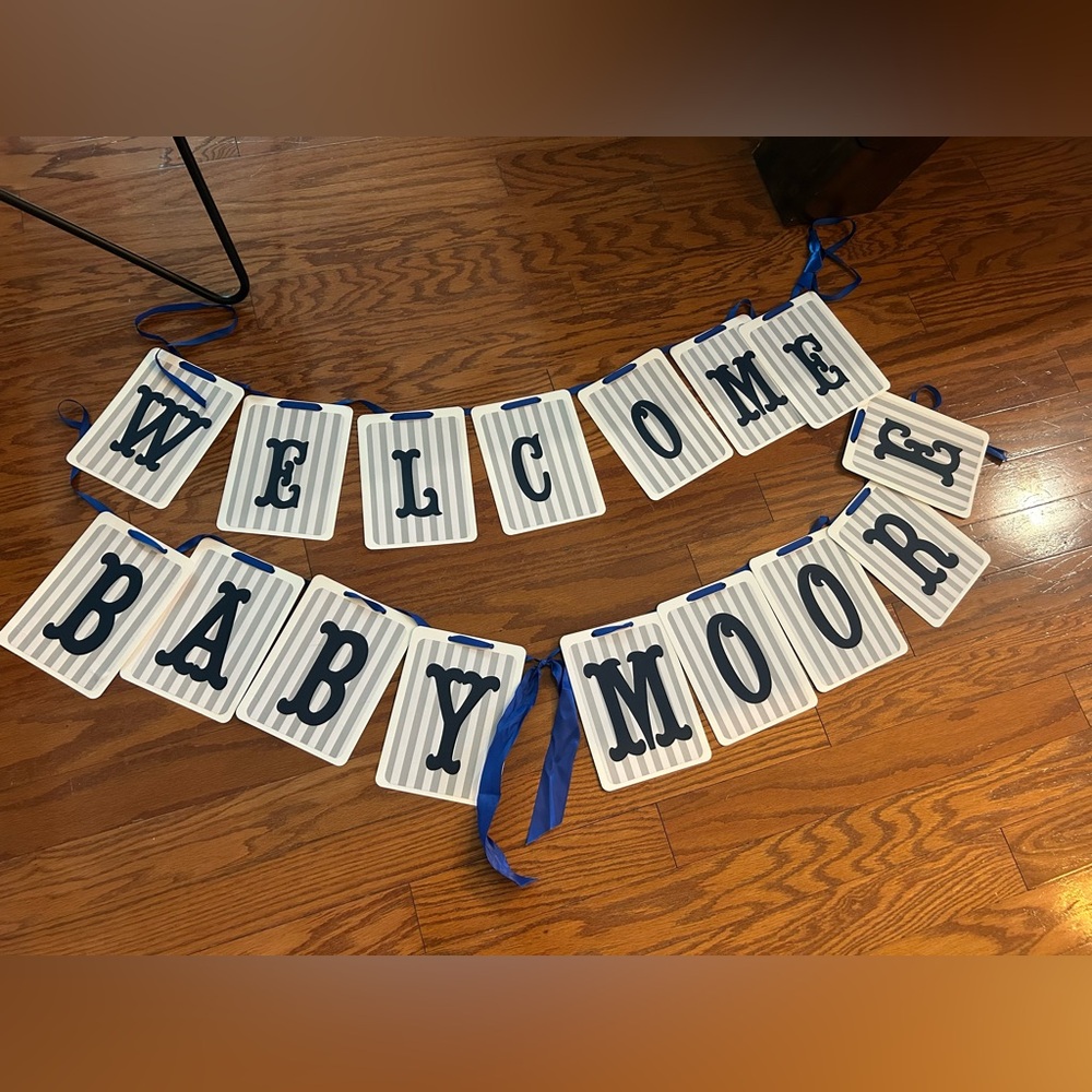 Blue/gray and White Welcome Banner